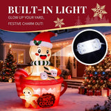 5.91 ft. Pre-Lit Gingerbread Man in Hot Cocoa Cup Christmas Inflatable with 5 LED Lights