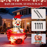 5.91 ft. Pre-Lit Gingerbread Man in Hot Cocoa Cup Christmas Inflatable with 5 LED Lights