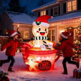 5.91 ft. Pre-Lit Gingerbread Man in Hot Cocoa Cup Christmas Inflatable with 5 LED Lights