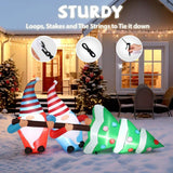 Karl Home 7 ft. Gnome Pulling Christmas Tree Inflatable with 6 LED Lights