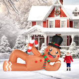 9.8 ft. Long Pre-Lit Lying Gingerbread Man Christmas Inflatable with LED Lights