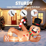 9.8 ft. Long Pre-Lit Lying Gingerbread Man Christmas Inflatable with LED Lights