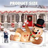 9.8 ft. Long Pre-Lit Lying Gingerbread Man Christmas Inflatable with LED Lights