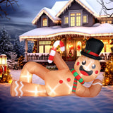 9.8 ft. Long Pre-Lit Lying Gingerbread Man Christmas Inflatable with LED Lights