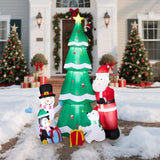Karl Home 7.5 ft. Pre-Lit Christmas Tree Inflatable with Santa, Snowman & Penguin