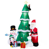 Karl Home 7.5 ft. Pre-Lit Christmas Tree Inflatable with Santa, Snowman & Penguin