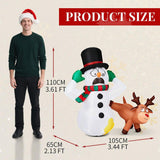 3.5 ft. Pre-Lit Frightened Snowman and Reindeer Christmas Inflatable