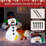 3.5 ft. Pre-Lit Frightened Snowman and Reindeer Christmas Inflatable