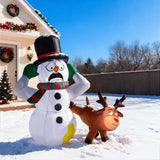 3.5 ft. Pre-Lit Frightened Snowman and Reindeer Christmas Inflatable