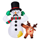 3.5 ft. Pre-Lit Frightened Snowman and Reindeer Christmas Inflatable