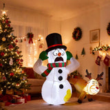 3.5 ft. Pre-Lit Frightened Snowman and Reindeer Christmas Inflatable