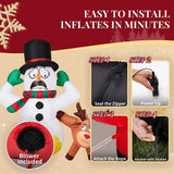 3.5 ft. Pre-Lit Frightened Snowman and Reindeer Christmas Inflatable