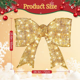 Karl Home 28.3" Pre-Lit Red Christmas Bow with 124 Warm White LED Lights
