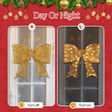 Karl Home 28.3" Pre-Lit Red Christmas Bow with 124 Warm White LED Lights