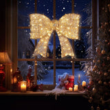 Karl Home 28.3" Pre-Lit Red Christmas Bow with 124 Warm White LED Lights