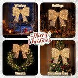 Karl Home 28.3" Pre-Lit Red Christmas Bow with 124 Warm White LED Lights