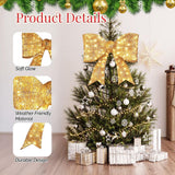 Karl Home 28.3" Pre-Lit Red Christmas Bow with 124 Warm White LED Lights