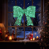 Karl Home 28.3" Pre-Lit Red Christmas Bow with 124 Warm White LED Lights