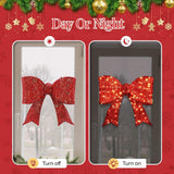 Karl Home 28.3" Pre-Lit Red Christmas Bow with 124 Warm White LED Lights