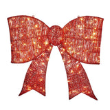 Karl Home 28.3" Pre-Lit Red Christmas Bow with 124 Warm White LED Lights