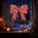 Karl Home 28.3" Pre-Lit Red Christmas Bow with 124 Warm White LED Lights