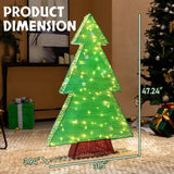 Karl Home 47" Pre-Lit Christmas Tree Yard Decoration with 110 Warm White LED Lights
