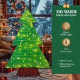 Karl Home 47" Pre-Lit Christmas Tree Yard Decoration with 110 Warm White LED Lights
