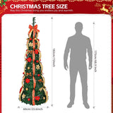 Karl Home 6 ft. Pre-Lit Pop-Up Artificial Christmas Tree with 150 LEDs, 8 Modes & Ornaments