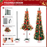 Karl Home 6 ft. Pre-Lit Pop-Up Artificial Christmas Tree with 150 LEDs, 8 Modes & Ornaments