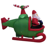 7.25 ft. Long Pre-Lit Santa Helicopter Christmas Inflatable with 5 White Lights