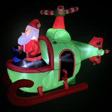 7.25 ft. Long Pre-Lit Santa Helicopter Christmas Inflatable with 5 White Lights
