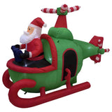 7.25 ft. Long Pre-Lit Santa Helicopter Christmas Inflatable with 5 White Lights