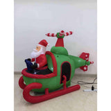 7.25 ft. Long Pre-Lit Santa Helicopter Christmas Inflatable with 5 White Lights