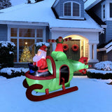 7.25 ft. Long Pre-Lit Santa Helicopter Christmas Inflatable with 5 White Lights