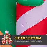 Outsunny 10 ft. Pre-Lit Christmas Candy Castle Inflatable with Santa and Rotating Light