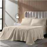 Slumber Chill 6-Piece Cooling Sheet Set – Tencel Lyocell & Cotton Blend, Beige 300 Thread Count