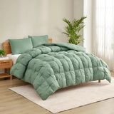 Casual Living Zuri Mega Puff 3-Piece Comforter Set, Reversible Pintuck Bedding Set with Shams