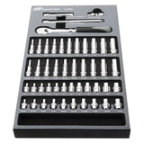 Ingersoll Rand 47-Piece 1/4" Drive SAE & Metric Master Socket Set with 90-Tooth Ratchet and EVA Foam Organizer Tray