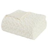 Casual Living Laine Faux-Fur Throw, 50" x 70" Plush Faux Rabbit Fur Face Blanket