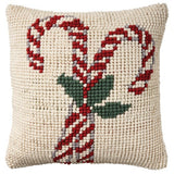 Mina Victory Loop Holiday Throw Pillow, 22" × 22", Christmas Decor with Insert