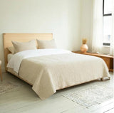 Avocado Herringbone 3-Piece Organic Cotton Coverlet Set with 2 Matching Shams