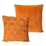 20" Halloween Embroidered Faux Fur Reversible Festive Throw Pillow with Fill