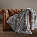 FRYE Arctic Luxe Faux Fur Throw, 60" × 70", 830 GSM Reversible Polyester Blanket