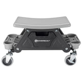 Powerbuilt Heavy Duty Rolling Shop Seat with Tool Storage Drawer, Locking Swivel Casters & Removable Trays