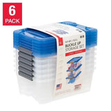IRIS 12.9-Qt. Buckle-Up Stackable Storage Bins with Lids & Snap Latches, 6-Pack