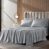 Slumber Chill 6-Piece Cooling Sheet Set – Tencel Lyocell & Cotton Blend, Gray 300 Thread Count