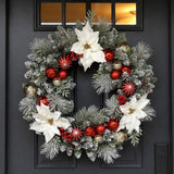 30" CGH Pre-Lit Artificial Christmas Wreath with 50 LED Lights and Timer