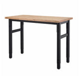 TRINITY 48" Adjustable Height Rubberwood Workbench, Heavy-Duty Steel Frame, 800 lb Capacity Workshop Table