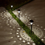 ExcMark 10-Pk Solar LED Pathway Lights, 360° Mandala Ground Pattern Circle Glow