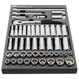 Ingersoll Rand 49-Piece 3/8" Drive SAE & Metric Master Socket Set with 90-Tooth Ratchet and EVA Foam Organizer Tray